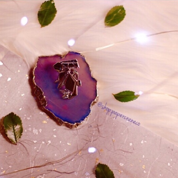 🧧SALE 3/$15 Silver Origami Rabbit Pin - Picture 1 of 2